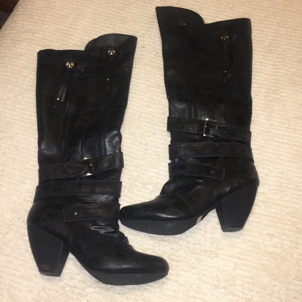 Black knee-high boots